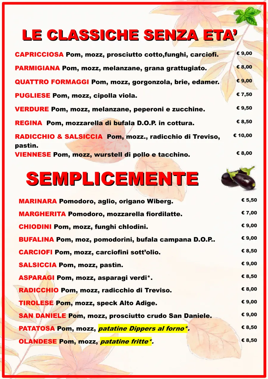 Listino online : Nuovo listino Pizzaidea Ceggia